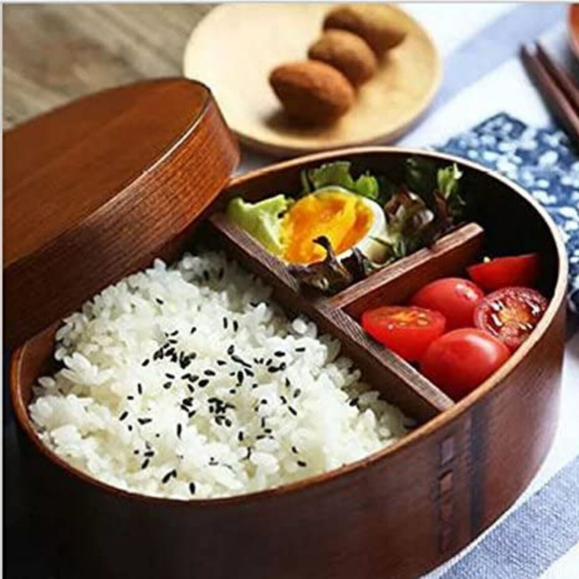Wooden Bento Box Japanese Style Lunch Box Wooden Sushi Box Etsy