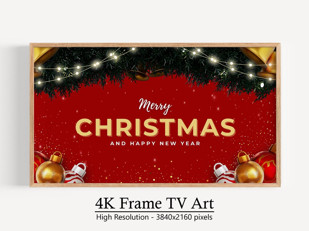 Merry Christmas TV Artwork, Instant Download, Joyful Festive Season - Etsy