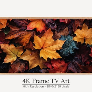 Fall Leaves Samsung Frame TV Art, Autumn Leaves Photography, Digital Download Art