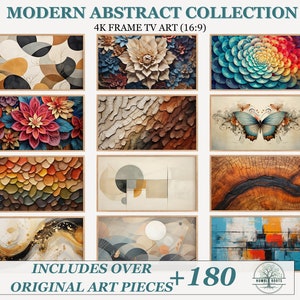 Samsung Frame TV Art Set, Modern Abstract Art Collection, Abstract Tv Art, Frame Tv Art Bundle, Digital Download