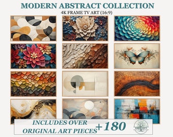Samsung Frame TV Art Set, Modern Abstract Art Collection, Abstract Tv Art, Frame Tv Art Bundle, Digital Download