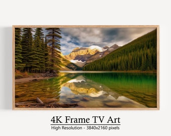 4K Samsung Frame TV Art Pine Forest, Mountain Landscape TV Frame Art, Digital Download, Modern TV Art, Instant Download Digital Art