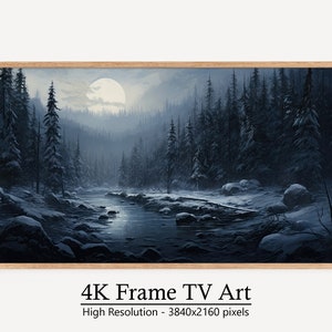 Samsung Frame TV, Winter&#39;s Ode, Poetry of Snow Digital Art
