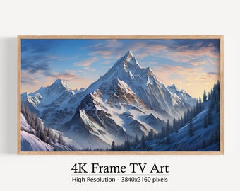 Gleaming Glaciers, Digital Art for Samsung Frame, TV Winter Theme