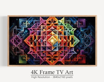 Opere d'arte Samsung Frame TV, download digitale astratto, arte astratta vibrante