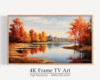 Rustige herfstscène Frame TV-kunst, herfstlandschapskunst, Instant TV-kunst