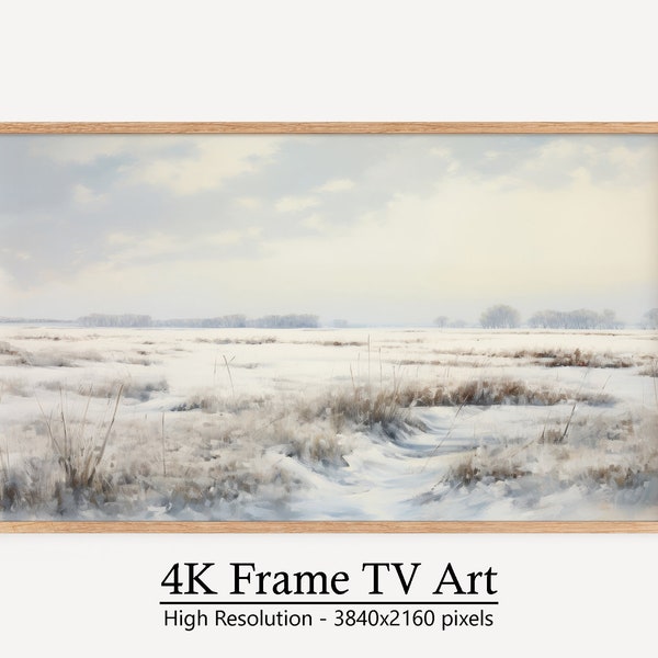 Crisp Winter Morning, Samsung Frame TV Art, Digital Frosty Design