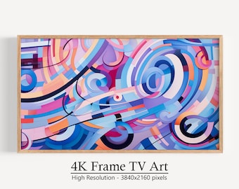 Arte astratta per Samsung Frame TV, digitale contemporaneo, decorazioni per la casa istantanee