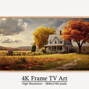 Fall Reflections Samsung Frame TV Art, Digital Autumn Landscape Art, Instant Nature Art