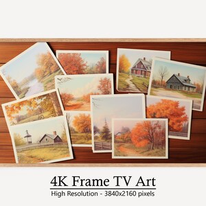Cozy Fall Retreat Samsung Frame TV Art, Autumn Scene Art, Digital Download
