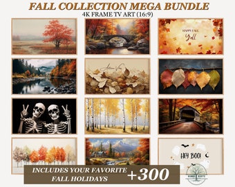 Samsung Frame Fall TV Art Bundle, Autumn Frame TV Art Set, Halloween Art, Fall Holidays Art for the Frame Tv, Frame TV Digital Art