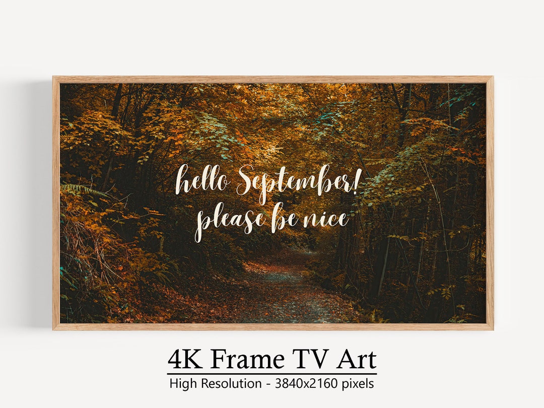 Hello September Home Sign TV Art, Samsung Frame TV Art, Digital ...