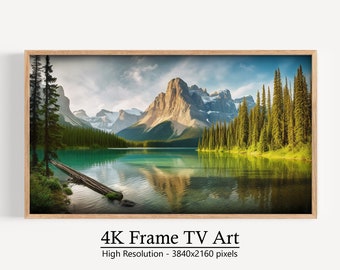Mountain Lake Scene, 4K Samsung Frame TV Art (Digital Download)