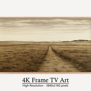 Samsung Frame TV Art Country Road, Vintage TV Frame Art, Rustic Sepia Frame TV Art, Instant Download Digital Art