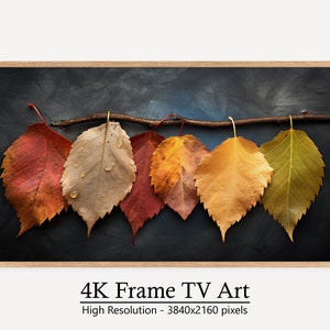 Fall Leaves Samsung Frame TV Art, Digital Autumn Download, Instant Nature Art