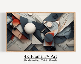 モダンアブストラクト Samsung フレーム TV アート、4K フレーム TV アート、ミニマリスト インスタントダウンロード