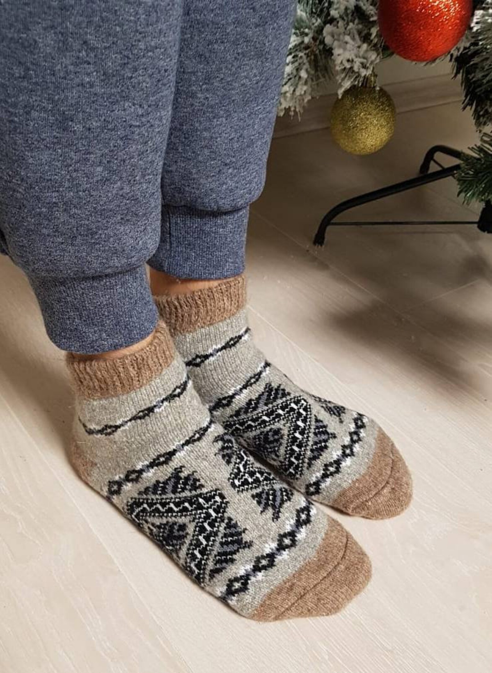 Wool knitted ankle socks men EU4245 merino wool Warm friendly Etsy