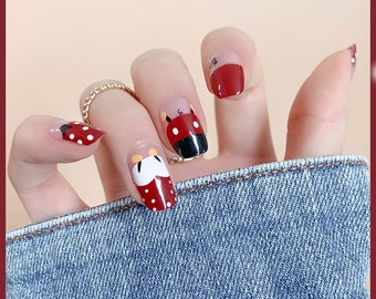 Luxury Mouse Nail Wraps - Red Nail Wraps - Red Mouse Nail Decals - Mouse Couple - Nail Stickers -Nail Strips