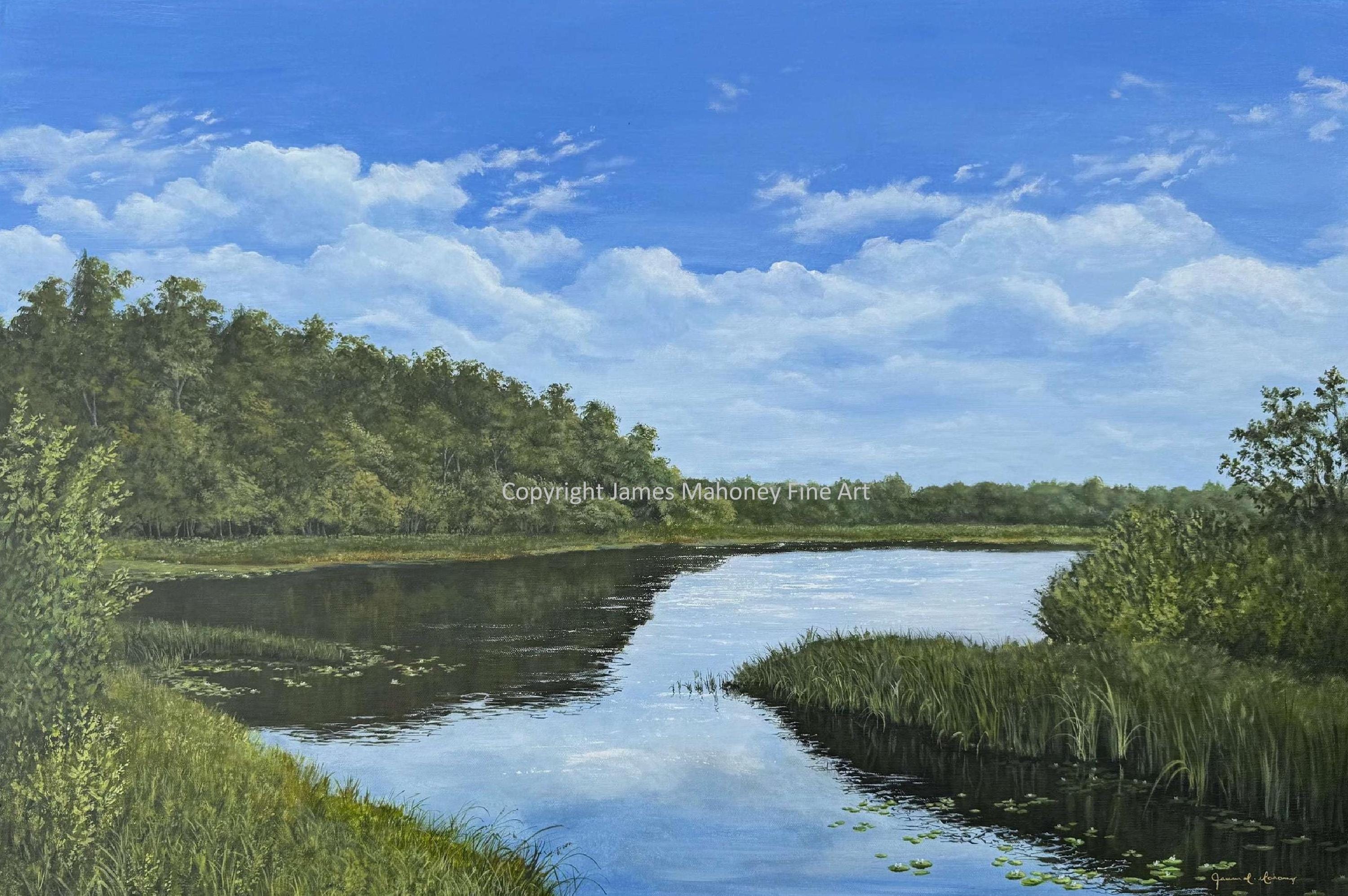 River Landscape 020 Original Acrylic Painting, image size:3000x1995