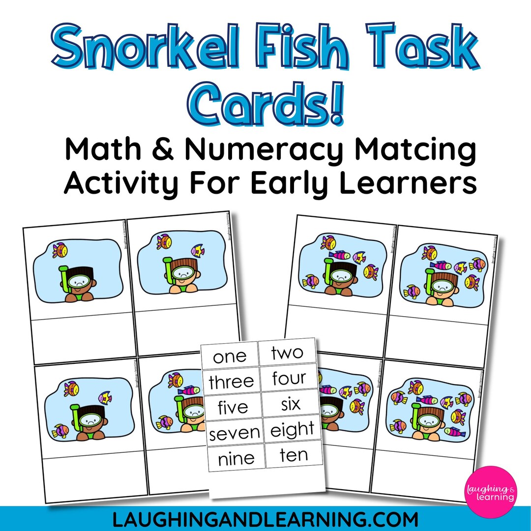 Fish With Task Counting Snorkel Fish Number Task Cards - Math & Numeracy Activity - Etsy