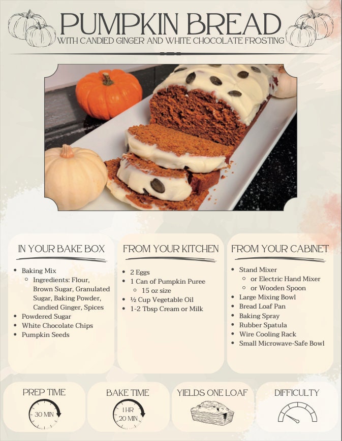 Deluxe DIY Pumpkin Bread Baking Kit With Book and Tea for Adults/teens Fall Gift Box Etsy