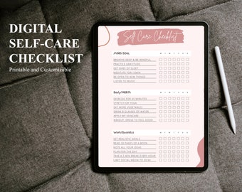 Self-care checklist printable | self-care printable | instant download | Self care journal printable | Self Care Planner