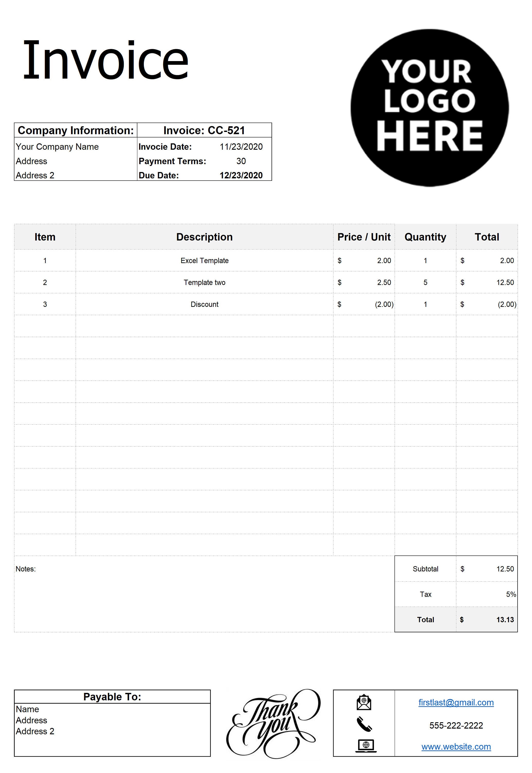 create an excel invoice template create an excel invoice template