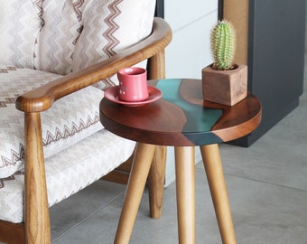 Drink table wood drink table modern drink table small side table for bedroom side table for living room side table walnut side table modern