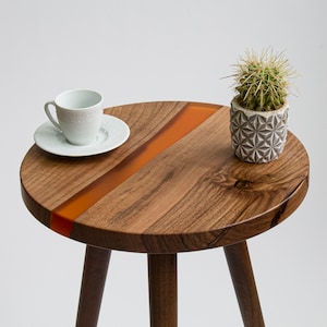 Small Side Table, Wood Side Table, Round Side Table, End Table, Side Coffee Table, Drink Table, Chair Side Table, Modern Side Table image 1