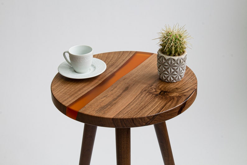 Small Side Table, Wood Side Table, Round Side Table, End Table, Side Coffee Table, Drink Table, Chair Side Table, Modern Side Table image 1