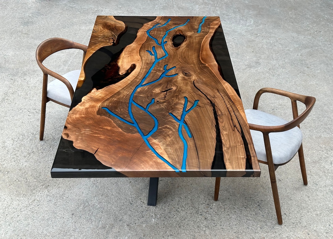 Epoxy Wood Dining Table, Epoxy Wood Table Top, Epoxy Wood Desk Top