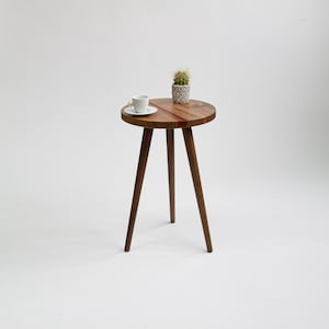 Small Side Table, Wood Side Table, Round Side Table, End Table, Side Coffee Table, Drink Table, Chair Side Table, Modern Side Table image 2