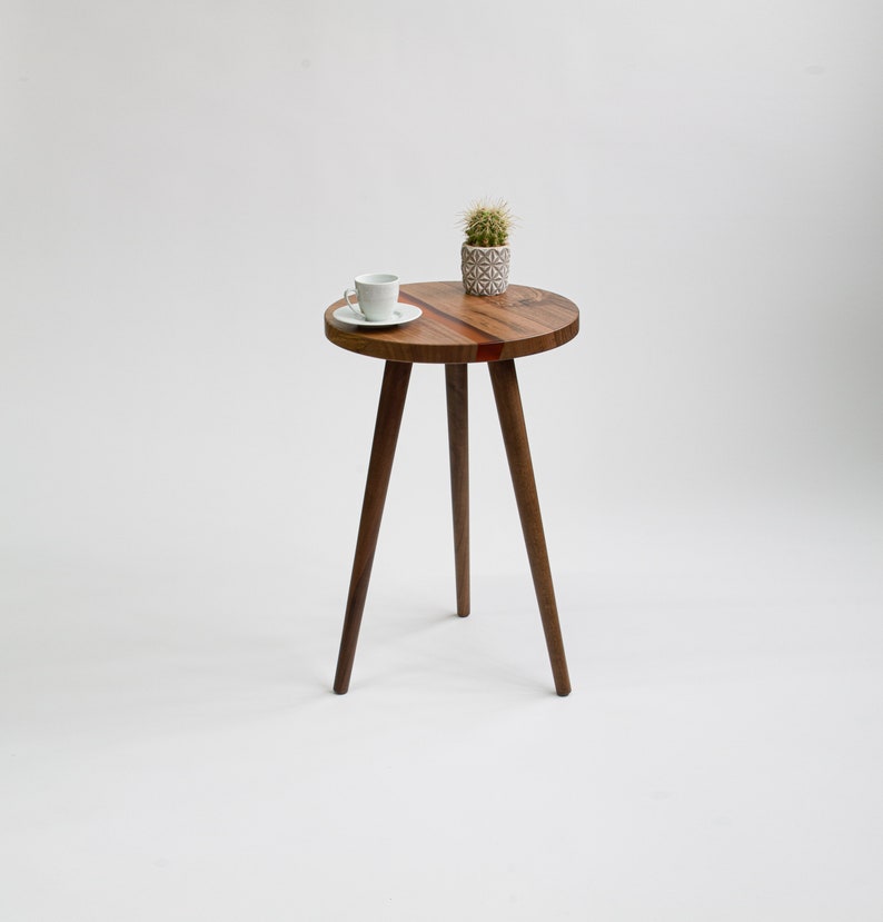 Small Side Table, Wood Side Table, Round Side Table, End Table, Side Coffee Table, Drink Table, Chair Side Table, Modern Side Table image 2