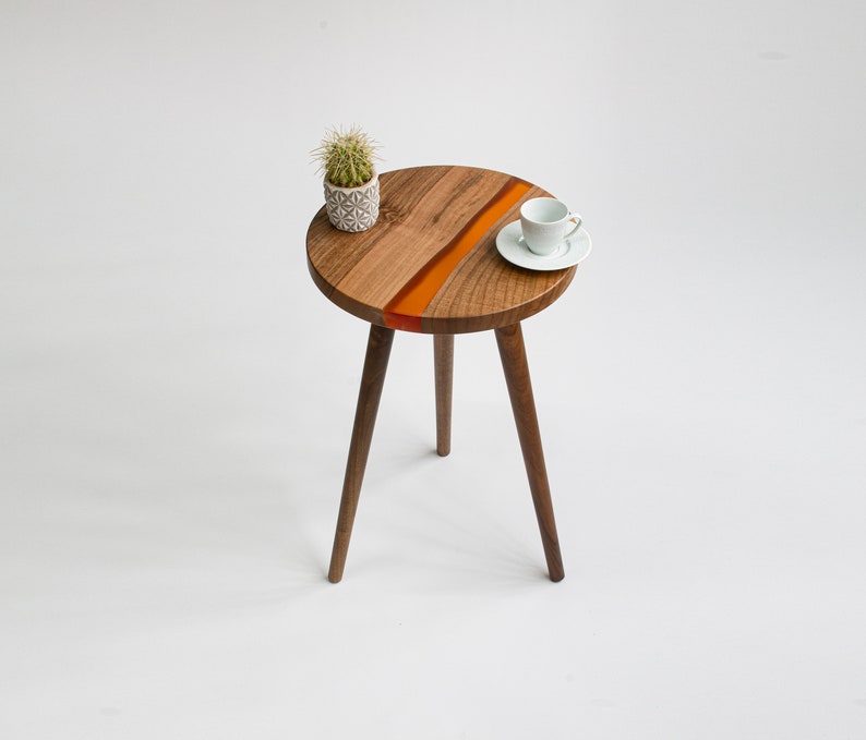 Small Side Table, Wood Side Table, Round Side Table, End Table, Side Coffee Table, Drink Table, Chair Side Table, Modern Side Table image 5