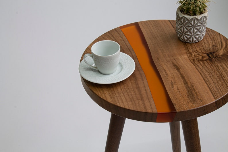 Small Side Table, Wood Side Table, Round Side Table, End Table, Side Coffee Table, Drink Table, Chair Side Table, Modern Side Table image 4