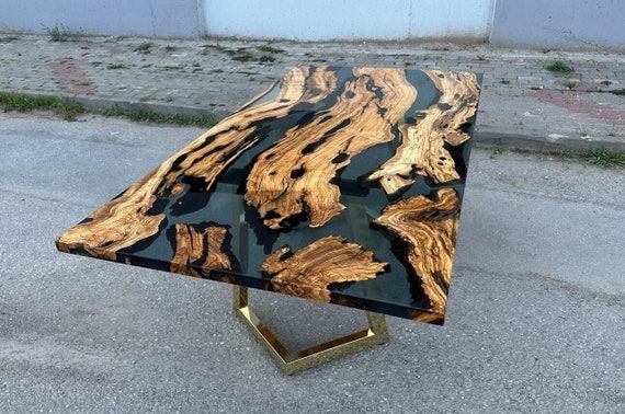 Clear Epoxy Resin Table Top - Live Edge Epoxy Table by Tinella