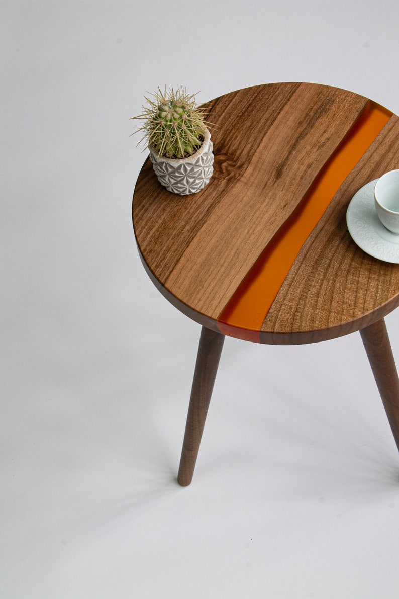 Small Side Table, Wood Side Table, Round Side Table, End Table, Side Coffee Table, Drink Table, Chair Side Table, Modern Side Table image 3