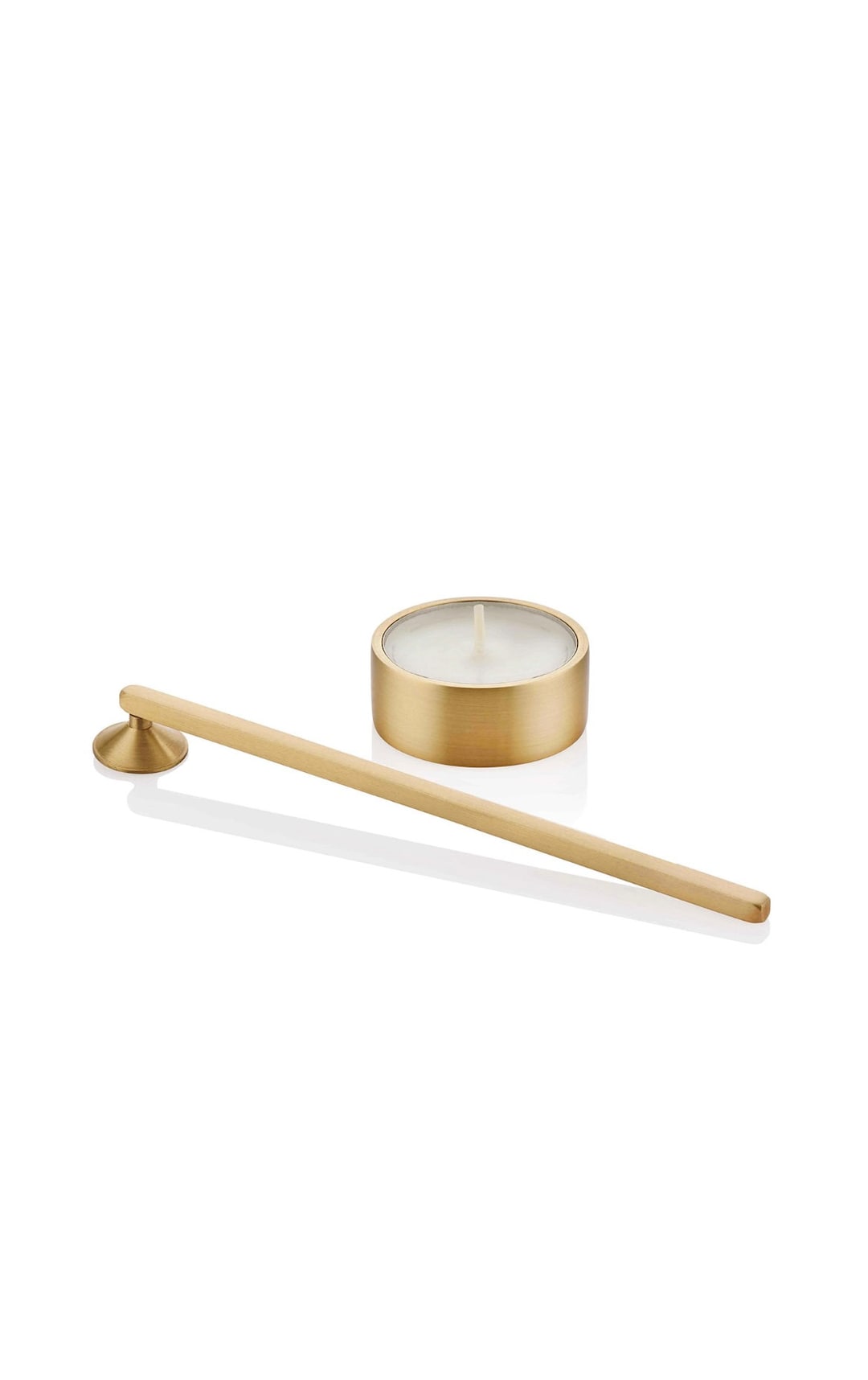 Brass Tealight Candle Holder With Brass Candle Snuffer Set Etsy