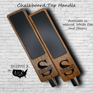 Personalized Beer Tap Handle: Chalkboard, Walnut, Cherry or White Oak