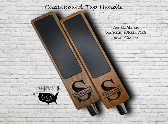 Personalized Beer Tap Handle: Chalkboard, Walnut, Cherry or White Oak