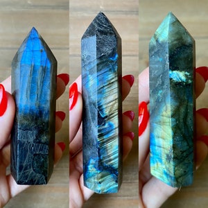Flashy Labradorite Towers You Choose Your Own Blue Flash Labradorite Points High Flash Crystals
