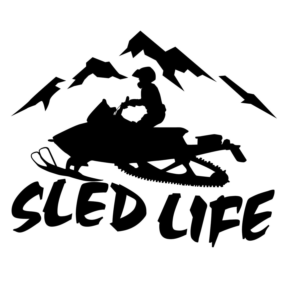 Sled Life Mountains Etsy