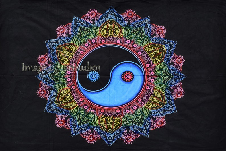 Indian Mandala Wall Hanging Handmade Poster Cotton Small Tapestry Home Decor Poster 42 X 30 Inch Traditional Decor Art Small
