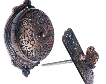 Handmade Brass Twist Doorbell, Victorian Brass Twist Doorbell, Vintage Mechanical Doorbell-Antique Copper Finish
