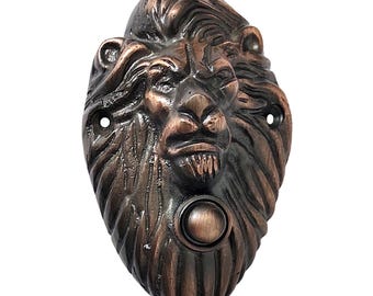 Shristy Hardware "Lion Face" Decorative Brass Bell Push Or Push Button