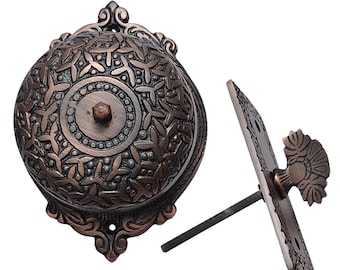 Handmade Brass Twist Doorbell, Victorian Brass Twist Doorbell,Vintage Mechanical Doorbell-Antique Copper Finish