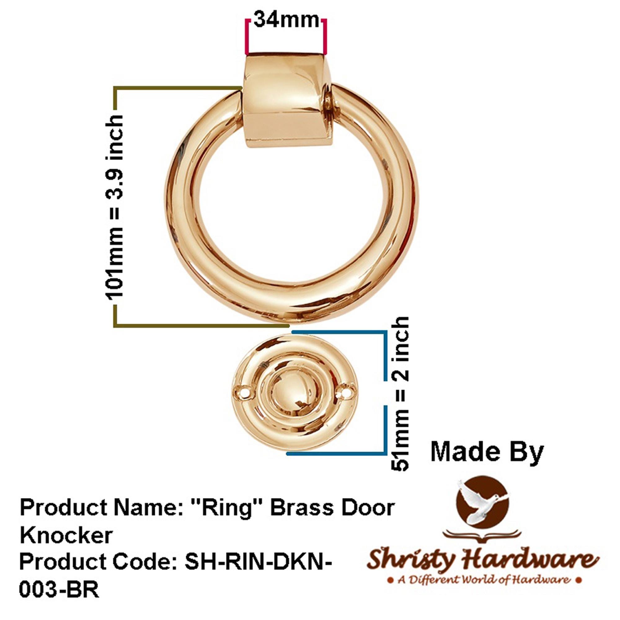 Shristy Hardware製「リング」真鍮製ドアノッカー - Etsy 日本