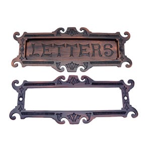 Placa decorativa de latão com letras "Bartholomew" da Shristy Hardware
