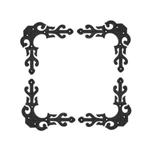 Shristy Hardware 5 inch "Jesse" Black Antique Iron Dummy Corner Door Strap/L-Bracket