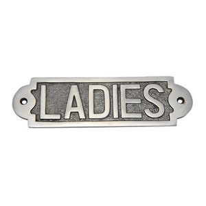 Shristy Hardware "Ladies" Brass Door Sign Plaque for Front Door - Handmade Ladies Brass Sign Plate for Doors